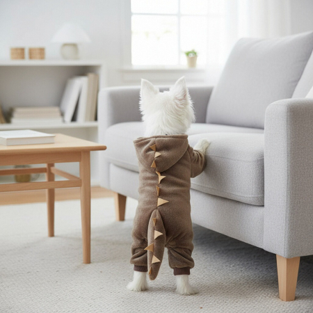 Haine - Costumas de dinozaur cu gluga XINA2104maro