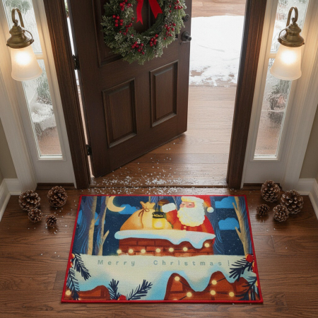 Articole pentru sărbători - Covoras decorativ pentru intrare, model Craciun 6220-2519