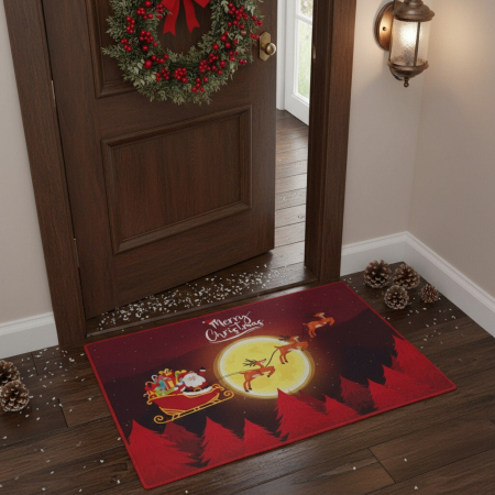 Preșuri - Covoras decorativ pentru intrare, model Craciun 6220-6