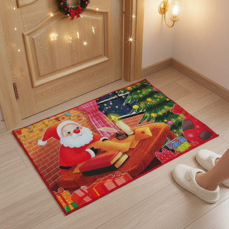 Preșuri - Covoras decorativ pentru intrare, model Craciun 6220-2517