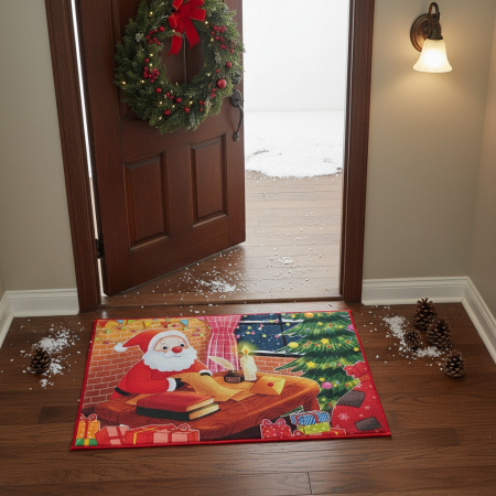 Preșuri - Covoras decorativ pentru intrare, model Craciun 6220-2517