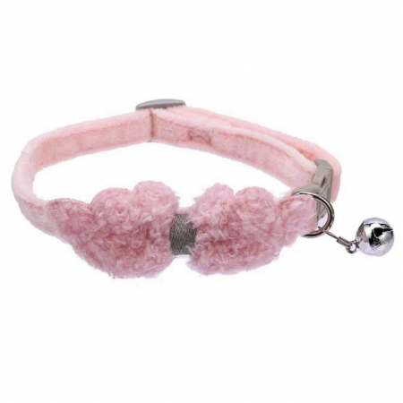 Accesorii animale de companie - Guler reglabil cu papion si clopotel YYP-LL16roz