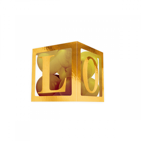 Baloane - Cutie transparenta pentru baloane ' Love ' 21 x 21 cm QT9441