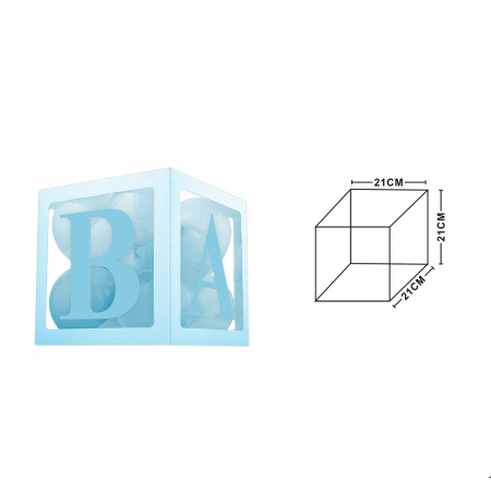 Baloane - Cutie transparenta pentru baloane ' Baby ' 21 x 21 cm QT8059