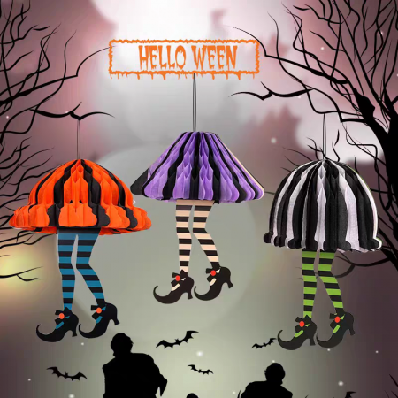 Articole pentru sărbători - Decoratiune Eventy pentru Halloween picioare vrajitoare set 3 buc B1-1118-7/8/9
