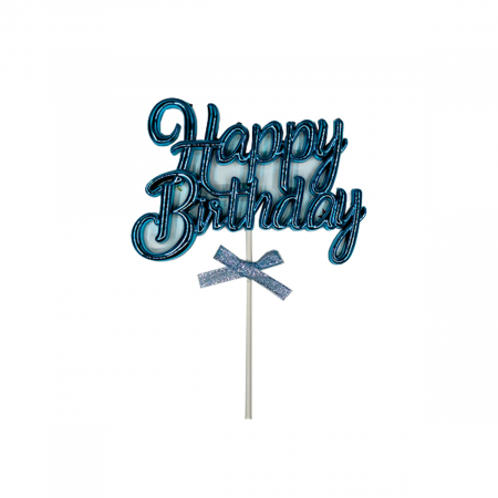 Accesorii party - Decoratiune pentru tort ' Happy Birthday ' 19.5 x 12 cm QT9312