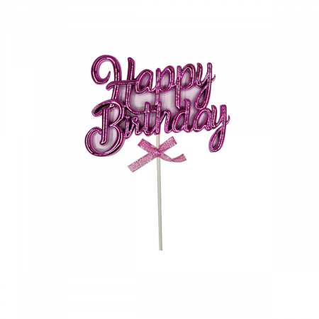 Articole party - Decoratiune pentru tort ' Happy Birthday ' 19.5 x 12 cm QT9315