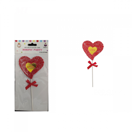 Accesorii party - Decoratiune pentru tort in forma de inima ' Love ' QT9368