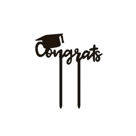 Articole party - Decoratiune pentru tort ' Congrats ' 13 x 14.5 cm QT9462