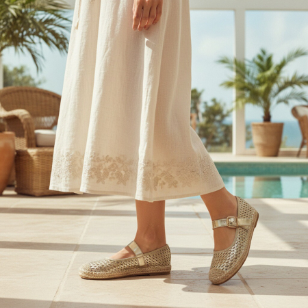 Damă - Espadrile N25-1765auriu