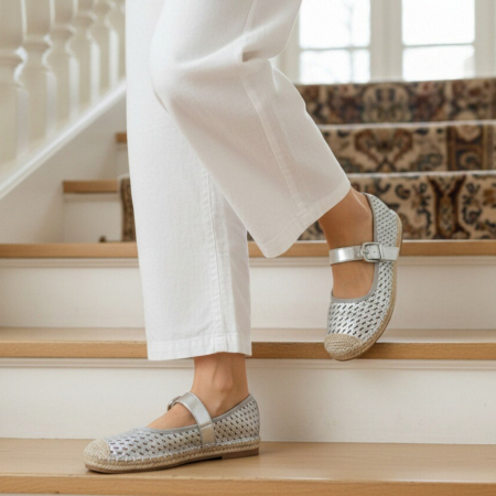 Damă - Espadrile N25-1765argintiu