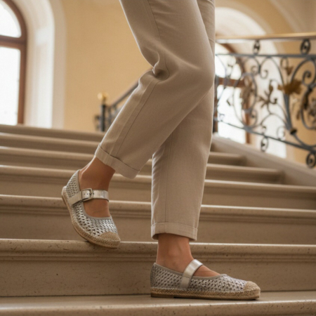 Damă - Espadrile N25-1765argintiu