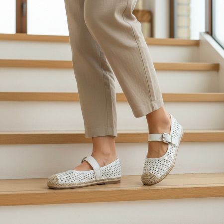 Damă - Espadrile N25-1765alb