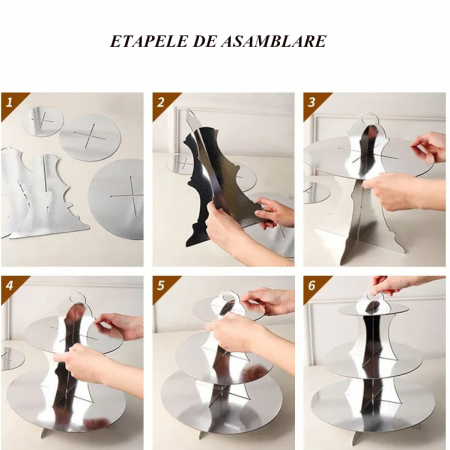 Articole party - Etajera din carton cu 3 nivele pentru prajituri ' Happy Birthday ' 2260-1