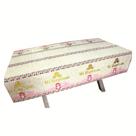 Articole party - Fata de masa pentru petrecere ' Botez ' 183 x 137 cm 2260-11roz