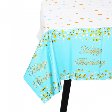 Accesorii party - Fata de masa pentru petrecere ' Happy Birthday ' 183 x 137 cm 2260-12albastru