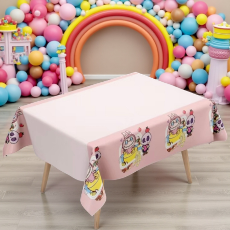 Articole party - Fata de masa pentru petrecere ' model Labubu ' 183 x 137 cm 2260-2505