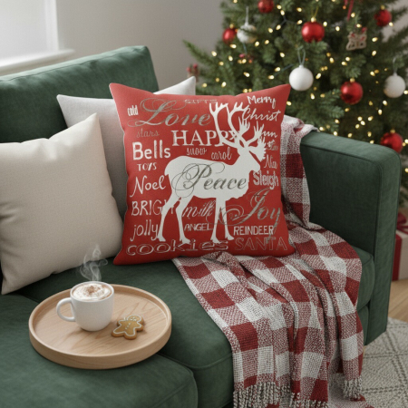 Articole pentru sărbători - Fata de perna, model Craciun 45 x 45 cm 6220-24