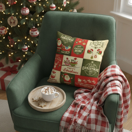 Fata de perna, model Craciun 45 x 45 cm 6220-26