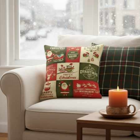 Articole pentru sărbători - Fata de perna, model Craciun 45 x 45 cm 6220-26