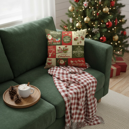 Articole pentru sărbători - Fata de perna, model Craciun 45 x 45 cm 6220-26