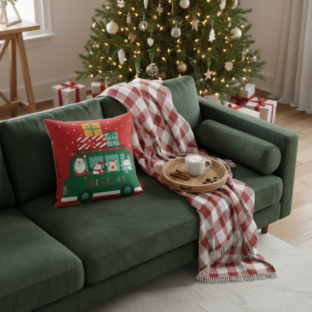 Articole pentru sărbători - Fata de perna, model Craciun 45 x 45 cm 6220-33