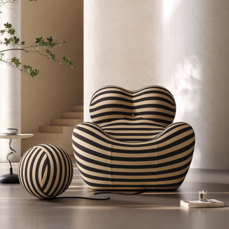 Fotolii - Fotoliu premium cu forma curbata si interior din spuma S0F006maro