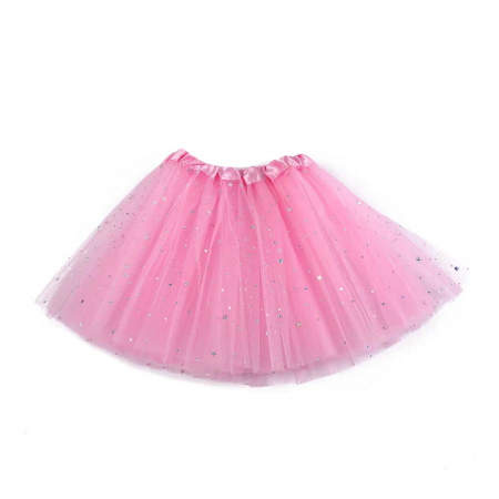 Îmbrăcăminte copii - Fusta tutu balerina cu paiete stelute, din Tul MAS-002roz