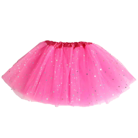 Copii - Fusta tutu balerina cu paiete stelute, din Tul MAS-002fucsia