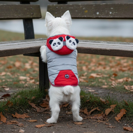 Animale de companie - Geaca cu gluga flausata XINA2121gri