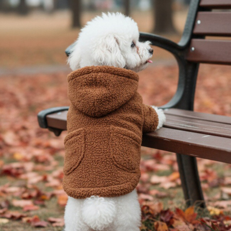 Animale de companie - Geaca flausata cu gluga XINA2114maro