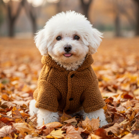 Animale de companie - Geaca flausata cu gluga XINA2114maro