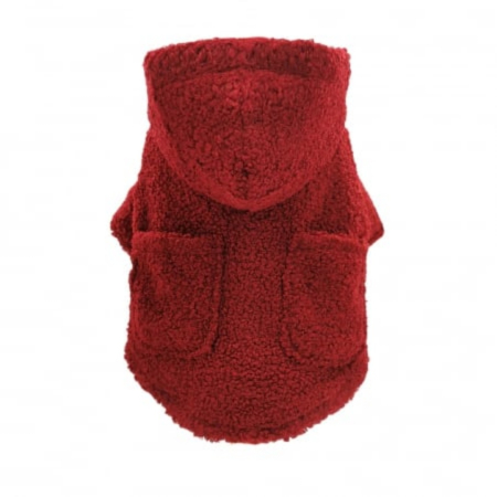 Geaca flausata cu gluga XINA2114visiniu [6]