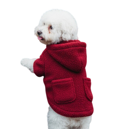 Geaca flausata cu gluga XINA2114visiniu [8]