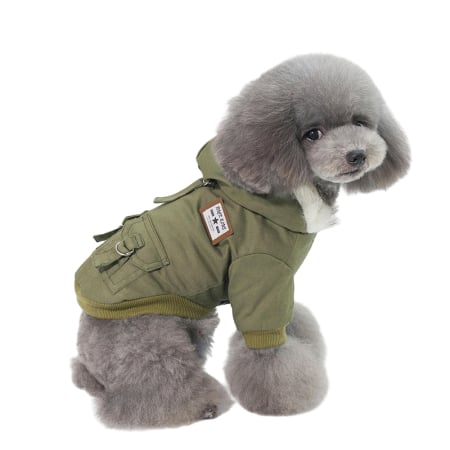 Haine - Jacheta imblanita cu gluga DOG-17verde