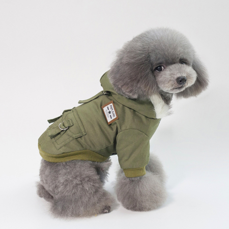 Haine - Jacheta imblanita cu gluga DOG-17verde