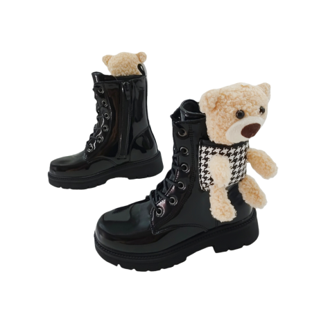 Copii - Ghete imblanite cu ursulet decorativ 919C