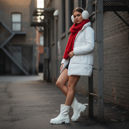 Cizme - Ghete imblanite CA-82alb