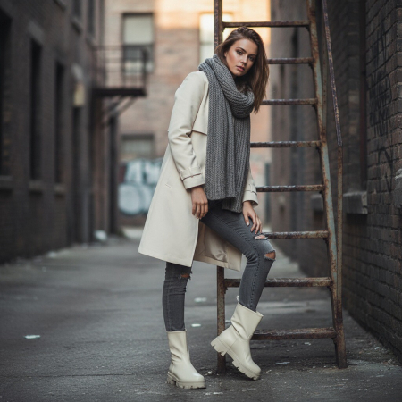 Cizme - Ghete imblanite CA-82bej