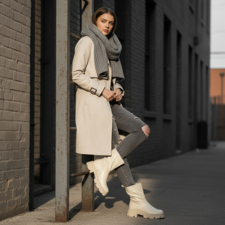 Cizme - Ghete imblanite CA-82bej