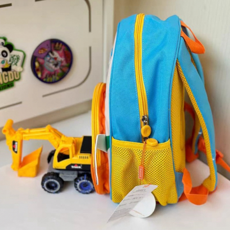 Ghiozdan 3D pentru gradinita sau scoala, model Constructii ZY-22179portocaliu [6]