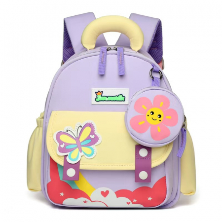 Ghiozdane - Ghiozdan pentru gradinita sau scoala cu accesoriu pusculita ZY-2412mov
