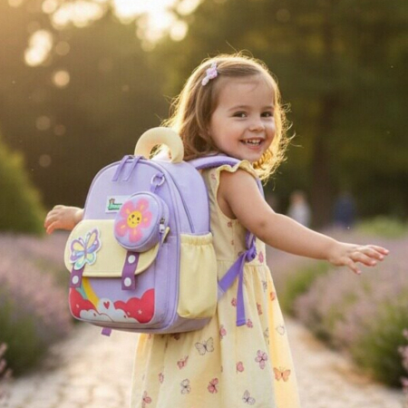 Ghiozdane - Ghiozdan pentru gradinita sau scoala cu accesoriu pusculita ZY-4212mov