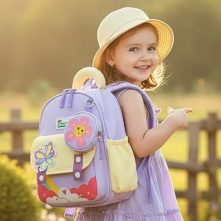 Ghiozdane - Ghiozdan pentru gradinita sau scoala cu accesoriu pusculita ZY-4212mov