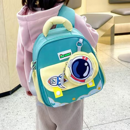 Ghiozdan pentru gradinita sau scoala cu accesoriu pusculita ZY-2412verde [8]