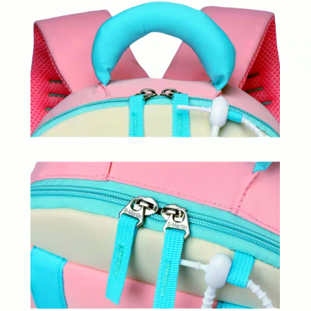 Ghiozdane - Ghiozdan pentru gradinita sau scoala cu accesoriu breloc ZY-2413roz