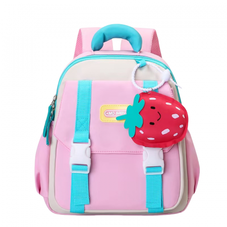 Ghiozdane - Ghiozdan pentru gradinita sau scoala cu accesoriu breloc ZY-2413roz