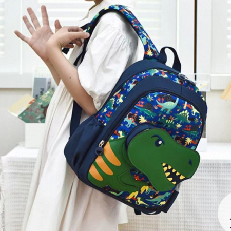 Ghiozdane - Ghiozdan pentru gradinita sau scoala, model Dinozaur ZY-2545-1bleumarin/dino