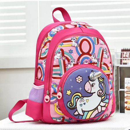 Ghiozdane - Ghiozdan pentru gradinita sau scoala, model Unicorn ZY-2545-1fucsia