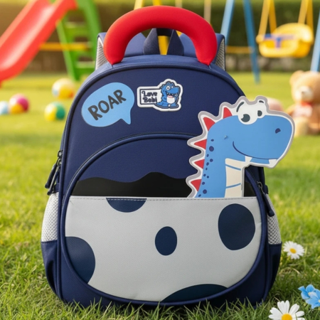 Ghiozdane - Ghiozdan pentru gradinita sau scoala, model Dinozaur ZY-25124bleumarin